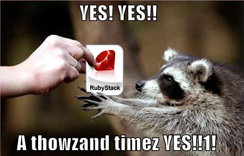 Mr. Racoon has installed Ruby on Rails and started to build RoR apps in 5 minutes
